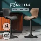 Artiss Bar Stools Kitchen Stool Chairs Swivel Metal Barstool Leather Vintage
