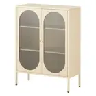 Buffet Sideboard Cupboard Cabinet Storage Doors Metal Cream