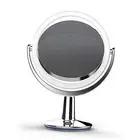 SuperGlow 9" Round Shaped Dual-Sided Lighted Makeup Mirror, 1X/5X Magnifying