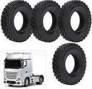 4Pcs RC Car Rubber Tire, 20mm Width Shoe Sole Pattern Tyre, Replacement Rubber Wheel Tires for Tamiya Tractor Truck 1/14 RC Car