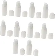 Healeved 10Pcs Plastic Roller Bottles Refillable Aromatherapy Oil Containers Leak Reusable Bottles with Smooth Roller Ball for Perfumes and Lip Balms