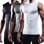 Mens Slimming Body Shaper Underwear Vests Compression Vest Singlet Dad Bod AUS