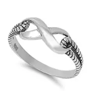 Infinity Knot Ring Sterling Silver 925 Plain Jewelry Face Height 7 mm Size 12
