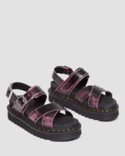 NIB authentic Dr Martens VOSS II Black+Fondant pink Rub Off, size 11 US, 9 UK