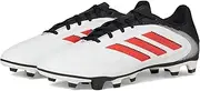 [adidas] Unisex-Adult Copa Pure 3 Club Firm Ground/Multi Ground Soccer Shoe, White/Lucid Red/Black, 10.5 Women/9.5 Men