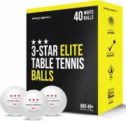 PRO SPIN Ping Pong Balls - 3-Star Elite White Table Tennis Balls | Tournament Le