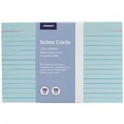 J.Burrows Index Cards Ruled 152 x 102mm Blue 100 Pack