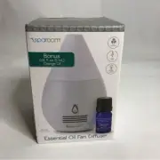 Sparoom Essential Oil Mini Fan Diffuser w/ Light Mode, USB Cord & 2 Refill Pads