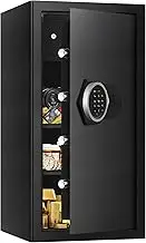 6.1 Cu ft Extra Large Home Safes Fireproof Waterproof, Anti-Theft Digital Security Safe Box With Programmable Keypad & Lock Box and Led Light, Fireproof Home Safe for Money Firearm Valuables