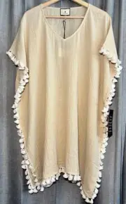 Tuckernuck Pomander Place NWT Sand Katie Coverup Beach Caftan Size M/L