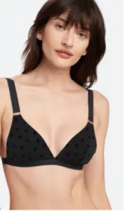 Stella McCartney Betty Twinkling Soft Cup Black Bra L75320 Size Large