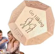 Activity Decision Dice - Wooden Family Dice for Activity Decision,Hiking Zoo Outdoor Portable Teamwork Improver for Living Room, Traveling