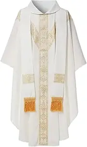 [FAD-4U] Church Catholic Priest Chasubles Vestments for Church Mass Vestments Robe with Stole