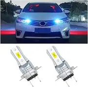 Osilly Car H7 LED Fog Light, 2 PCS Auto Bright LED Fog Headlight Bulbs, 80W 6000K Plug and Play Daytime Running Lights, Automotive Replacement Headlamp (Ice Blue)