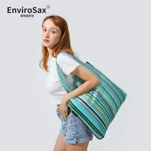 EnviroSax經典款條紋春卷包大號超市購物包折疊環保袋手提購物袋