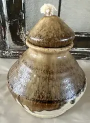 Art Studio Vase Oil Lamp W/Stopper Wick Earthtones 5” New