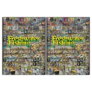 2x AFN Aluminium 40cm Tin Sign Freshwater Fishing Wall Hanging Signage