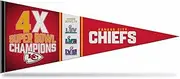 [Rico Industries] NFL Football Kansas City Chiefs 4 Time Super Bowl Champs 12" x 30" Felt Wall Décor Pennant - Great for Home/Bed Room/Man Cave Décor