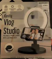 Vanity Vlog Studio Foldable Phone Stand with LED Ring Light
