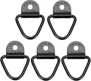OwnMy Pack of 5 Cargo Tie Down Anchors Hooks, Heavy Duty Black V Rings Bolts Forged Lashing Ring 1000 lbs Capacity Trailer Anchors Hooks