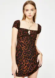 [Dolls Kill] Gavel Leopard Mini Dress