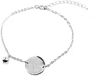 [HEYONA] Women Jewelry 925 Silver Sterling Bracelet Fashion Cuff Bangle Chain Bracelets,Round Personality Art, Beautiful Bead Art,Ladies Fashion Wrist Wear Bracelet Jewelry,Jewellery Sets (Color : Silver)