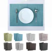 Set of 4 Placemats Heat-Resistant Non-skid Washable PVC Dining Table Mats