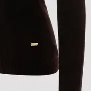 [Tom Ford] Tom Ford-Dark Brown Cashmere Seamless V-Neck Top-Donna S STAND