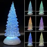 Tronje LED Christmas Tree 27 cm Christmas Tree with Timer USB Christmas Tree Illuminated Acrylic Tree Changing Colours