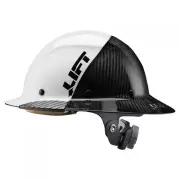 Lift Safety Dax 50/50 Carbon Fiber Full Brim Hard Hat White-Black New