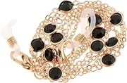 [yuksok] Metal Beaded Eyeglass Chains Chain Holder for Women Eyewear Retainer Cord Lanyard
