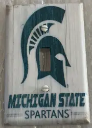 Michigan State Spartans- SINGLE Light Switch Plate / Cover. Handmade. Waterproof