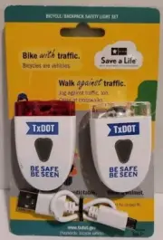 TxDOT- Bicycle/Backpack Safety Light Set (New)