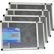 Adjustable Window Screen, Horizontal/Vertical,15"x21-40"w or 21"x15-28"w, 4 Pack