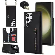 Crossbody Card Slot Cover Case For S24 S23 S22 S21 S20 S10 S9 Note 20 10