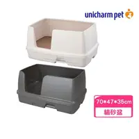 在飛比找momo購物網優惠-【Unicharm 消臭大師】一週間抗菌除臭寬型雙層貓砂盆（