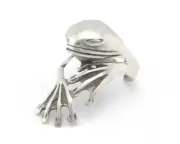 Frog Adjustable Ring Antique Silver Plated Brass 7 - 10.5US size 2893