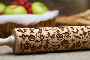 Halloween Engraved Embossed Rolling Pin Springerle Cookie mold Clay Baking Stamp