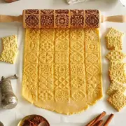 35x4.5cm Wooden Embossed Rolling Pin Biscuit Roller Christmas Baking Biscuit Cake Wooden for Pasta Cookie Dough Pastries