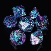 DND Dice Set Handmade 7 Accessories Sharp Edge Dice for Dungeons and Dragons TTRPG Games, D&D Multi-Sided RPG Polyhedral Resin Sharp Edge Dice Roleplaying Games Shadowrun Pathfinder MTG