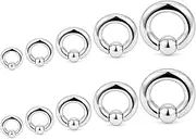 [Hoeudjo] Large Septum Rings 14G 12G 8G 6G 4G PA Ring Spring Action Captive Bead Rings Ear Gauges Stretching Expander Kit Stainless Steel Stretched Septum Jewelry Kit for Women Men