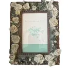 Bittersweet Inn Vintage Ceramic 3D Roses Floral Picture Frame Holds 4x6