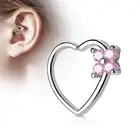 Piercing Ear Cartilage Daith Heart Four Gem Roses