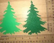 10 EVERGREEN TREE tim holtz cardstock paper die cut embellishments