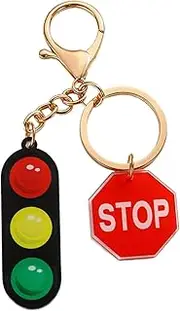Light Key Chains - Acrylic Car Light Key Chain | Drive Chain | Unique | Acrylic Traffic Driver Keychain | Boys Backpack Pendant | Car Signal Lamp Keyholder For School