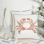 Crab Cushion with Insert 100% Cotton Cover Sofia Throw Pillow Room Sofa 45x45cm