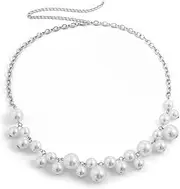 [Generic] Summer Metal Big Pearl Waist Chain Belt Bikini Pearl Waistband White Pearl Tassel Hip Belly Body Chain Festival Rave Waist Belt Outfit Dress Pearl Belt for Women