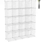 Wire Cube Storage - 20-Cube Organizer, Metal Grids, Modular 20 cubes White