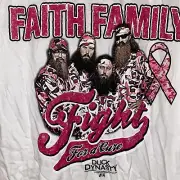 Duck Dynasty T-Shirt Find The Cure Cancer Jase Si Phil Robertson Med Pink White