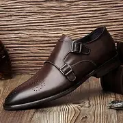 Men's Dress Loafers Slip-Ons Brogue Monk Shoes Business British Gentleman Office Career Party Evening Leather Shoes Black Brown Spring Fall